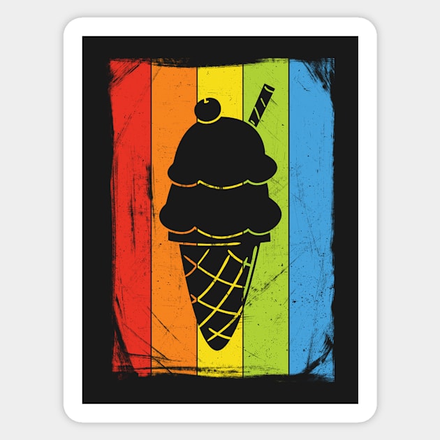 Rainbow Ice Cream Distressed Sticker by fizzyllama